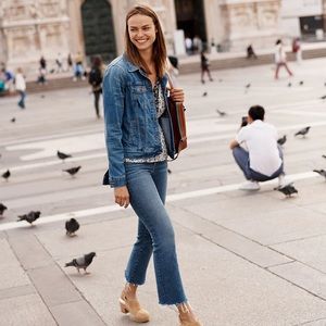 J. Crew 9" Mid-rise Demi-boot Crop Jean in Clara wash